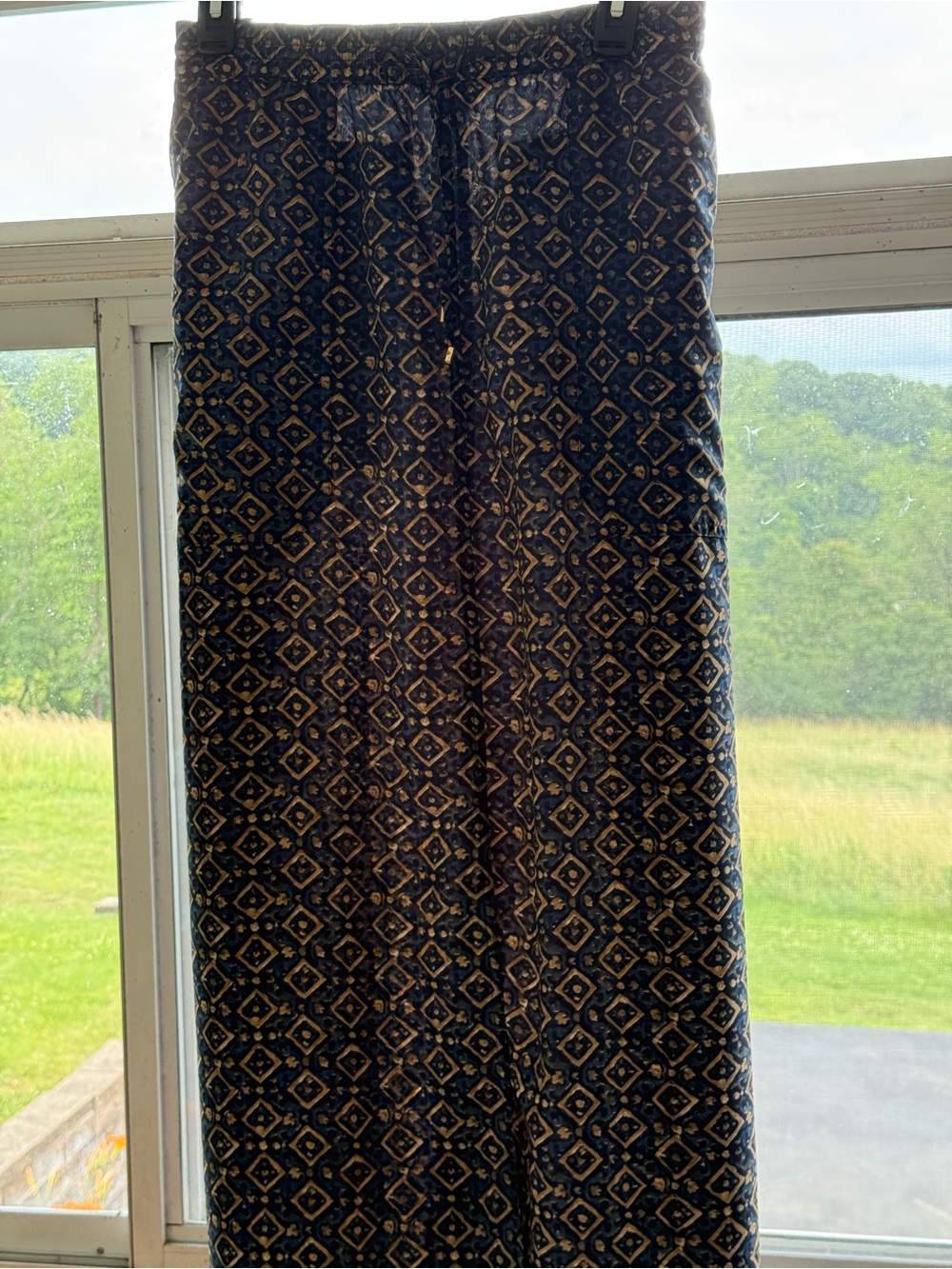 Lauren Ralph Lauren Blue and Beige Printed Maxi Skirt